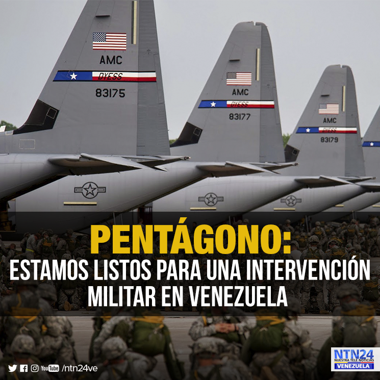 NTN24ve's tweet photo. El Pentágono responde a Trump sobre "opción militar" para Venezuela: "Si se nos pide, estamos preparados" https://t.co/9ChTVPOAXV https://t.co/bmJ072HZEH