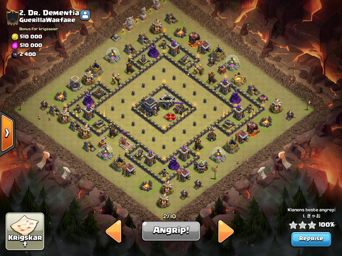 InfluenceMonoko's tweet photo. Shout out that one of our great Japanese player, Kyao 3 starred this base!! #AQWalk #Gowibo #クラクラ #COC https://t.co/6C3nxj37uZ