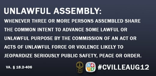 VSPPIO's tweet photo. This is the Virginia statute on unlawful assembly #cvilleaug12 https://t.co/dyqdEN7k71