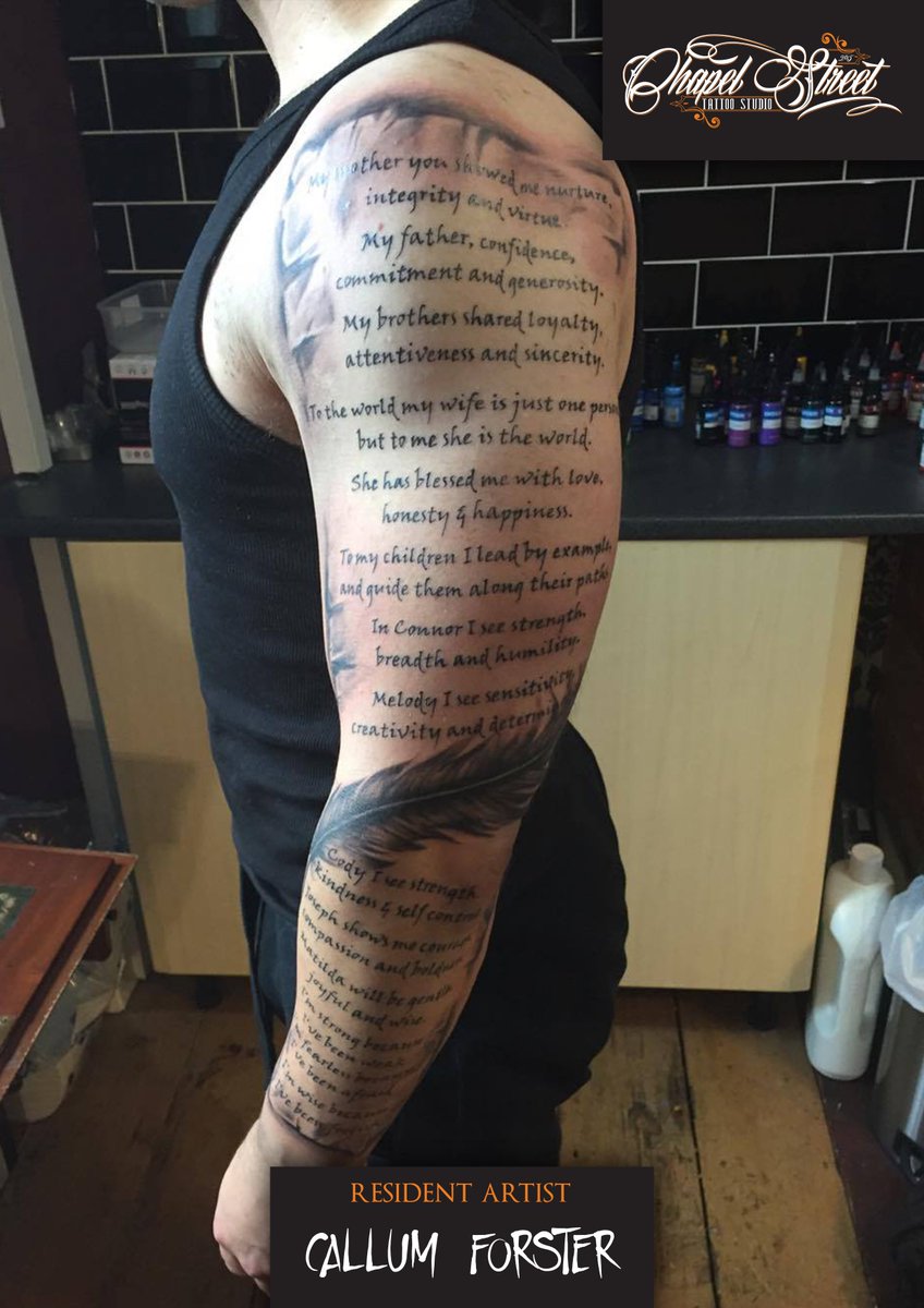 chapel_tattoo's tweet photo. By @cxllxm_tattoo #chapelstreettattoo #chorley #tattoo #tattooscript #tattoooftheday #sleevetattoo #uktta https://t.co/DuUVOAW9dz