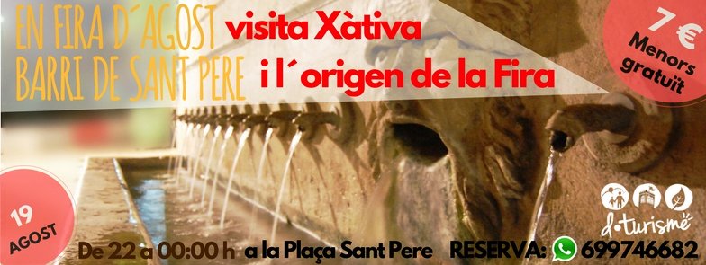 dturisme's tweet photo. Aprofita la #Fira d´Agost de #Xàtiva per a conéixer el Barri de Sant Pere i l´origen de la Fira ➡️https://t.co/XhZ7X5KaRU  
#TurismoXàtiva https://t.co/V2XWFcwZ6K