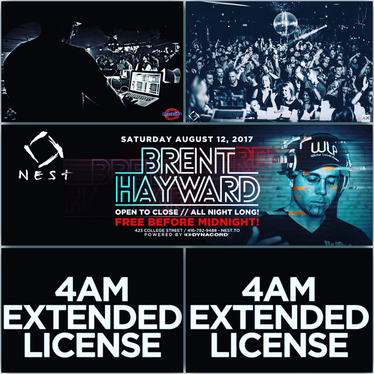 NestToronto's tweet photo. Tonight 🔊
@DJBrentHayward
Open to Close // All Night Long
*Free admission till 12AM
*4AM extended last call
#NestTO https://t.co/j6mLT67Fla