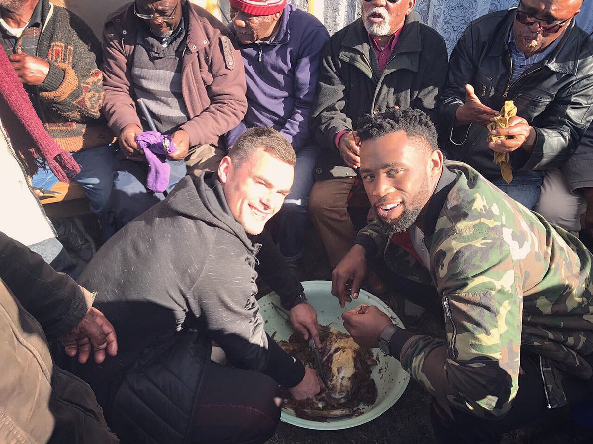 JesseKriel15's tweet photo. Quality time with my bro @kolisi1 , Thanks for showing me around your home town ๐๐ผ || Hospitality and quality meat โ๐ผ || #goodtimes https://t.co/MysBhtfaB3