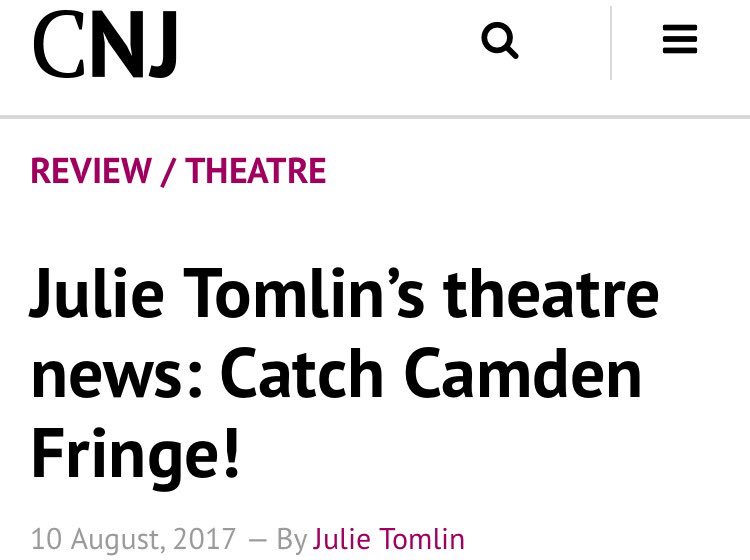 <a href="/NewJournal/">Camden New Journal</a>'s <a href="/CamdenFringe/">Camden Fringe</a> Fringe picks: bit.ly/2vYOuxg

<a href="/DBTBSPlay/">DBTBS Play</a> tonight, Sunday, 18th, 19th &amp; 20th: bit.ly/2uQjCdr