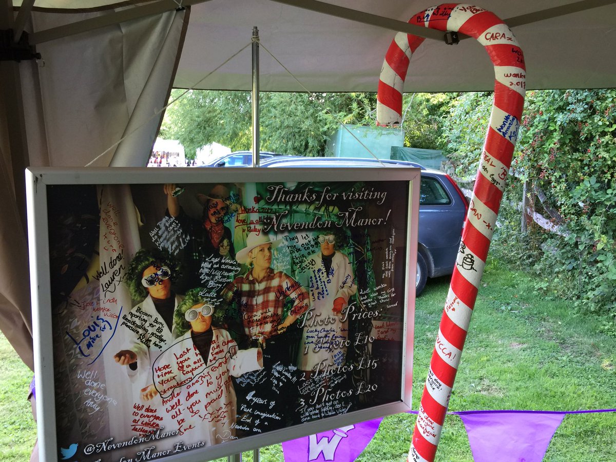 NevendonManor's tweet photo. Last day of #Wonka! Traditionally the cast sign something on the last day of an event. Here all we've signed a poster and Candy cane. #Candy https://t.co/aMXOpqRqjC
