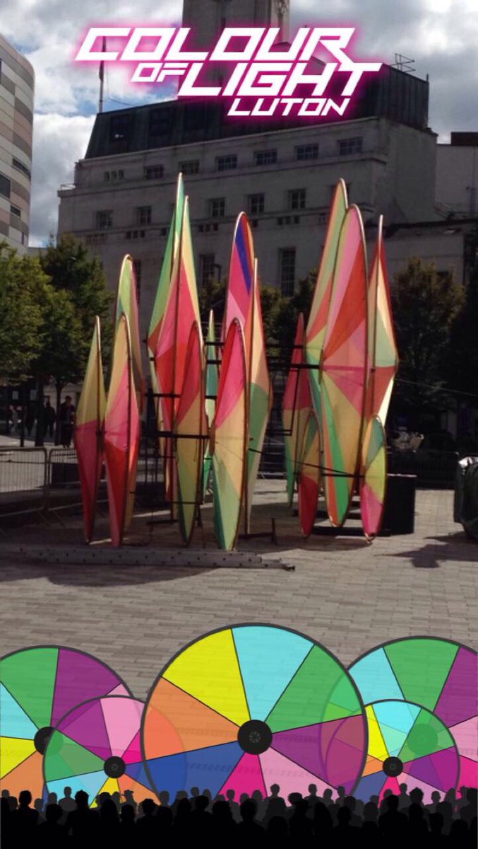 RevolutonArts's tweet photo. Come down to the event to use our #snapchat filter 🤘🏻
#LightLuton @compagnieoff @lutonculture #ColourOfLight https://t.co/yFHaUMwgwZ