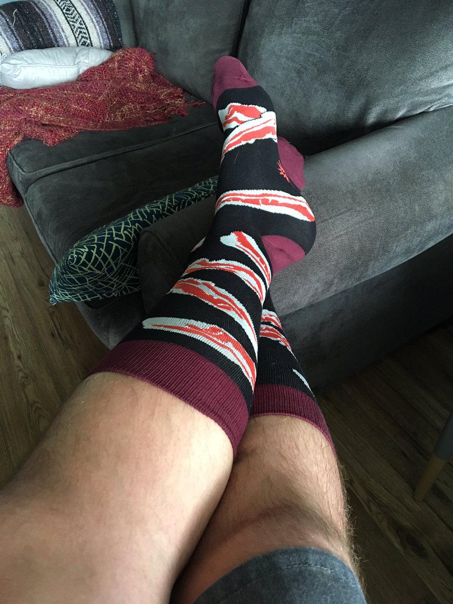 ryanhiggison's tweet photo. #Baconfest2017 sock game is strong. I know @JustHuff_07 would appreciate these bad boys. https://t.co/29KOJC4X3b