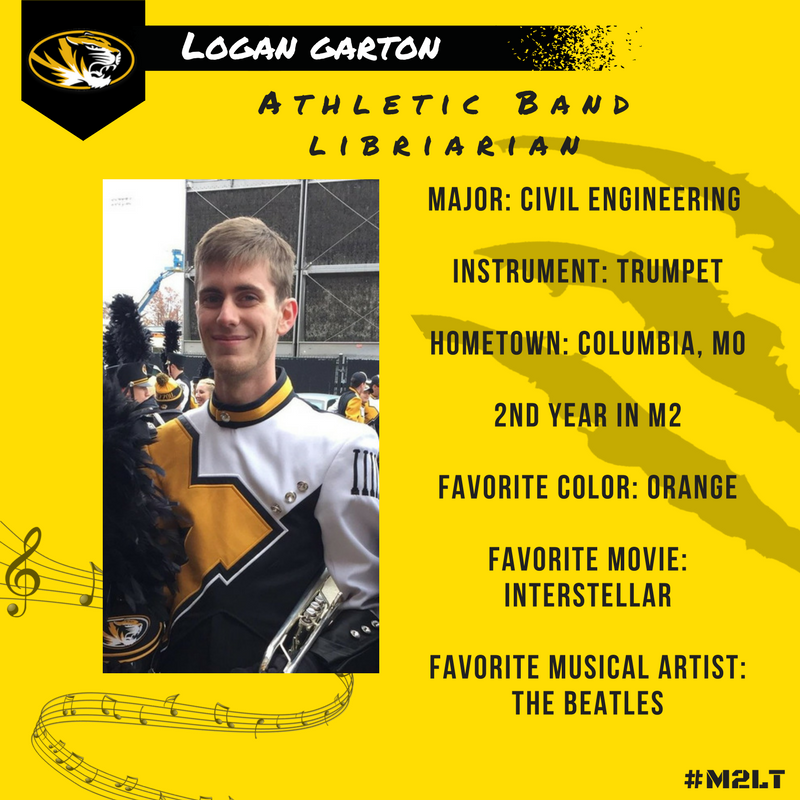 MarchingMizzou's tweet photo. Meet your 2017-2018 Athletic Band Librarian, Logan Garton! #M2LT https://t.co/RvAp0Za4rP