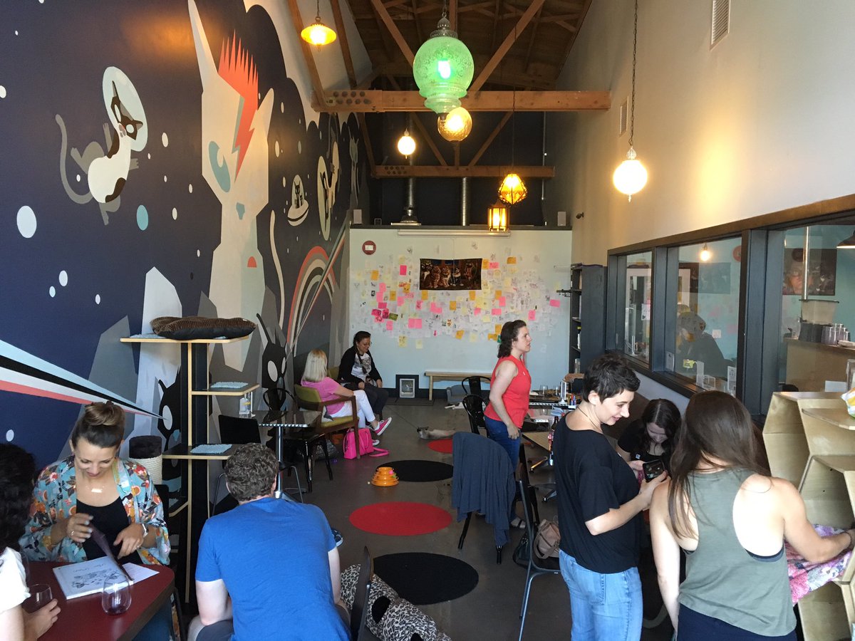Guild tasting sessions at <a href="/purringtons/">Zachary Perrington</a> in full swing. Cats and wine, three 1-hour long sessions, sold out, how cool is Portland.