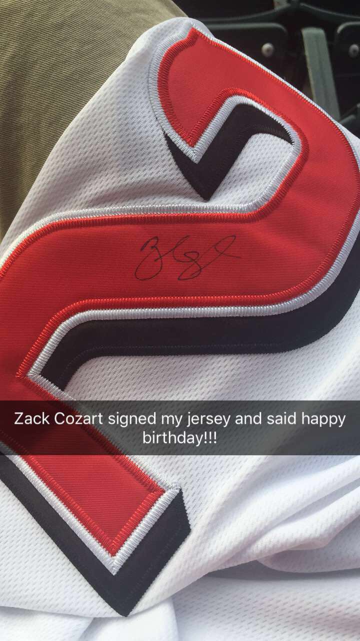 Happy birthday Zack Cozart! Thanks for my birthday gift! 