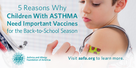 AAFANational's tweet photo. 5 Reasons Why Children With Asthma Need Important Vaccines for Back-to-School Season: https://t.co/oLUijFfmMD #FightFlu https://t.co/BIkEw1aYga