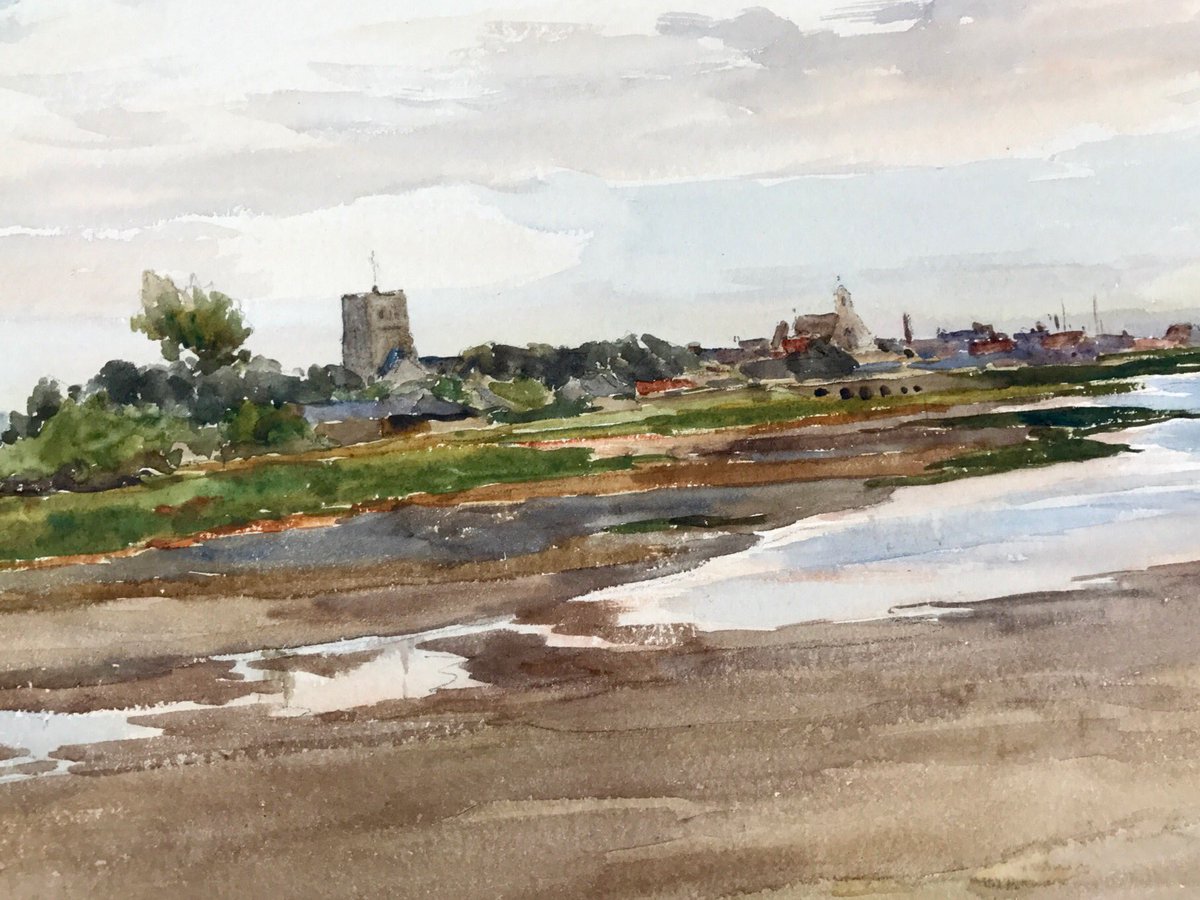 TheArtStudioUK's tweet photo. Old Shoreham, Sussex: Original watercolour by James Aumonier (1832-1911) in for Framing @TheArtStudioUK #jamesaumonier #watercolour #framing https://t.co/ihWT6QOaaP