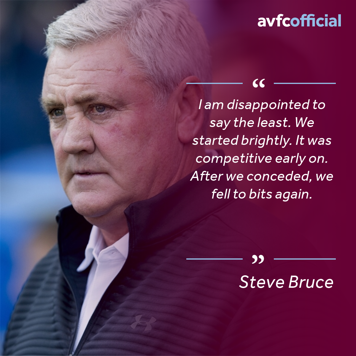 AVFCOfficial's tweet photo. 💬 Steve Bruce immensely frustrated with the manner of the #CARAVL defeat...

#AVFC https://t.co/zo36cnoVfw