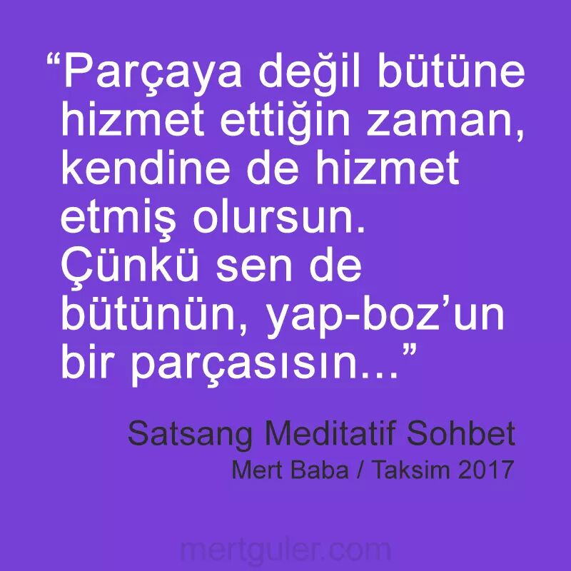 mertgulercom's tweet photo. Parçaya değil bütüne #hizmet ettiğin zaman, kendine de hizmet etmiş olursun. Çünkü sen de bütünün, yap-boz'un bir parçasısın...
__
#MertBaba https://t.co/b2FRoPDBBB