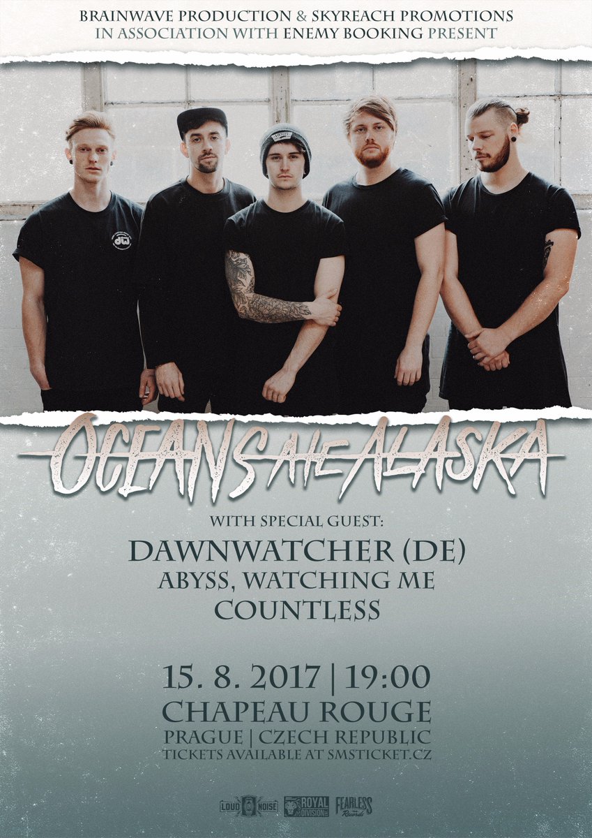 BrainWaveProd's tweet photo. @oceansatealaska in Prague in 3 days! Also with @dawnwatcherband, @abysswatchingme and @Countlessband! More info: https://t.co/UxZ85gbqjG https://t.co/kNHZZQtFgv