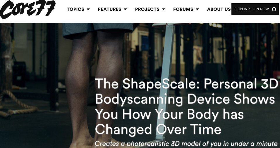 ShapeScale's tweet image. Core77 featured us on their website. Have a read here: bysha.pe/ucbbj
If you would like to feature us tweet us back! #shapescale