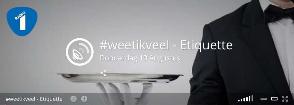 Herbeluister de uitzending over #etiquette op <a href="/radio1be/">Radio 1</a> met @Kobe_Ilsen #weetikveel radioplus.be/#/radio1/herbe…