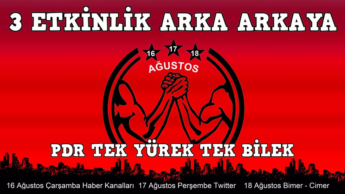 PDR TEK YÜREK TEK BİLEK !!!
ETKİNLİK DUYURUSUDUR !!!
AYRINTILAR İÇİN AFİŞLER HAZIRLANIYOR !!!
TÜM PDR CAMİASI RETWEET LÜTFEN !!!!