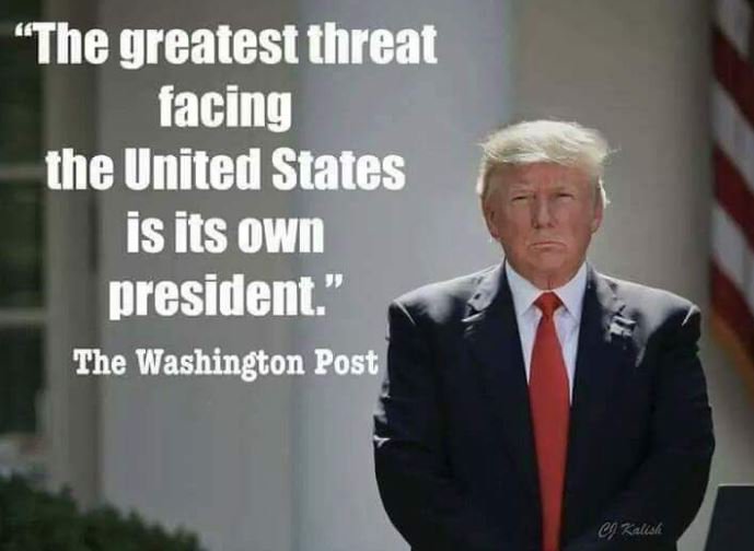 essenviews's tweet photo. "The greatest threat facing the United States is its own president"
-Washington Post https://t.co/VpD7SS4K7H