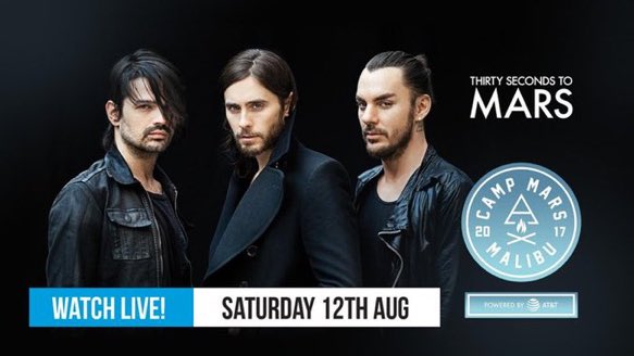 30SECONDSTOMARS's tweet photo. Tonight's the night. Join MARS live from #CampMars via @ATT Facebook, https://t.co/kzRaii7ys1 or @VyRT starting 7:45 PM PT. #ATTpartner https://t.co/F4GWdngNKU