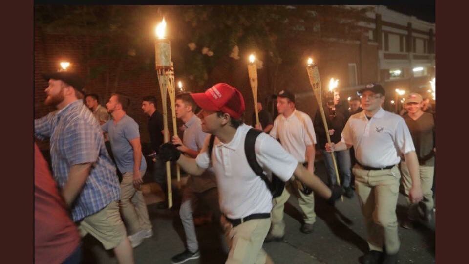 somekindawonder's tweet photo. @realDonaldTrump Hey stupid!!! Look what you've done!!! They're even dressing like you!!! #ImpeachTrump #Charlotesville #stophatered https://t.co/OkPtmS7qN1