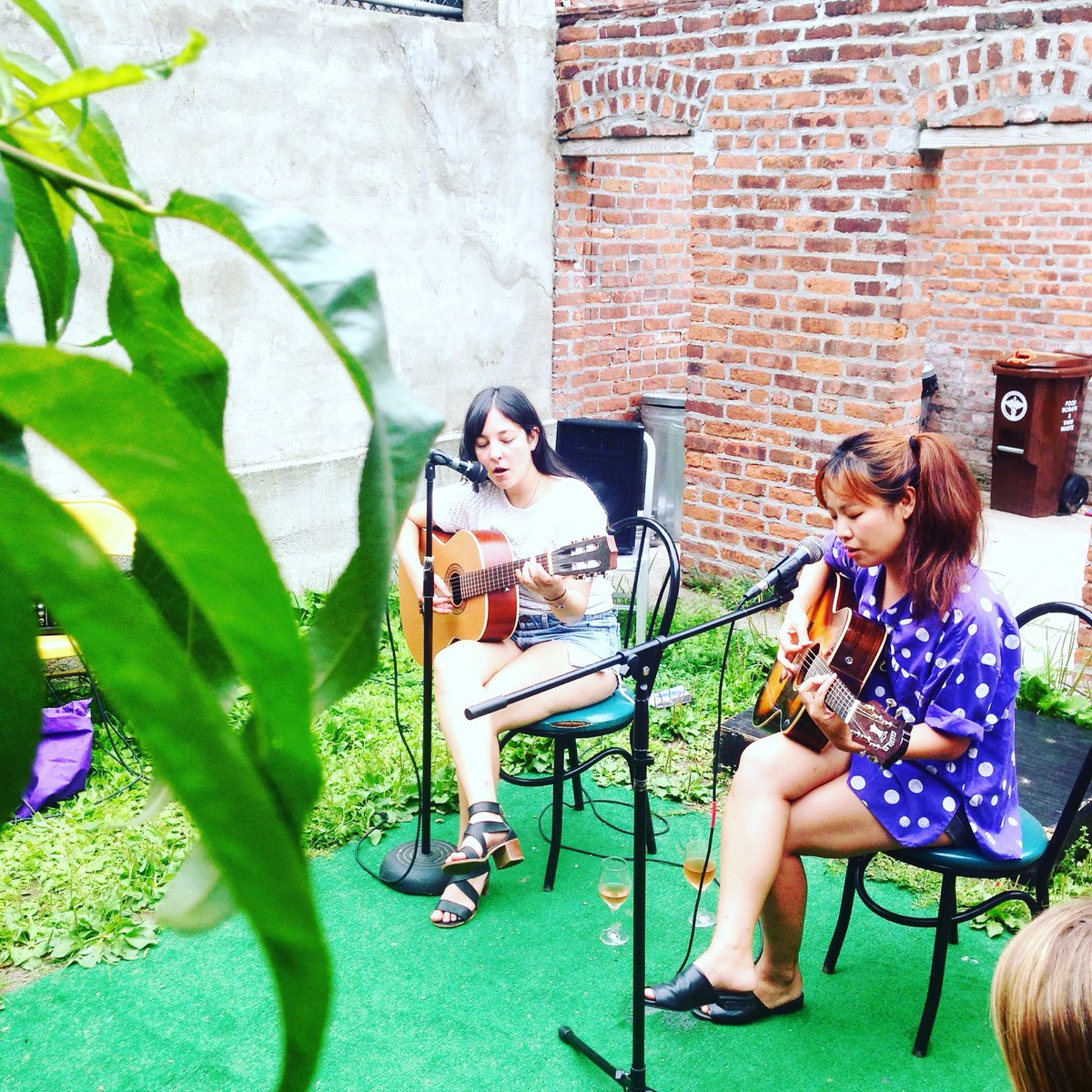 Sharkmuffin's tweet photo. @debbiedownerbk are sickkkkkk! More backyard acoustic music now until 6! Come to @twobootswillyb ❤️ https://t.co/ZvHfFiA6QB