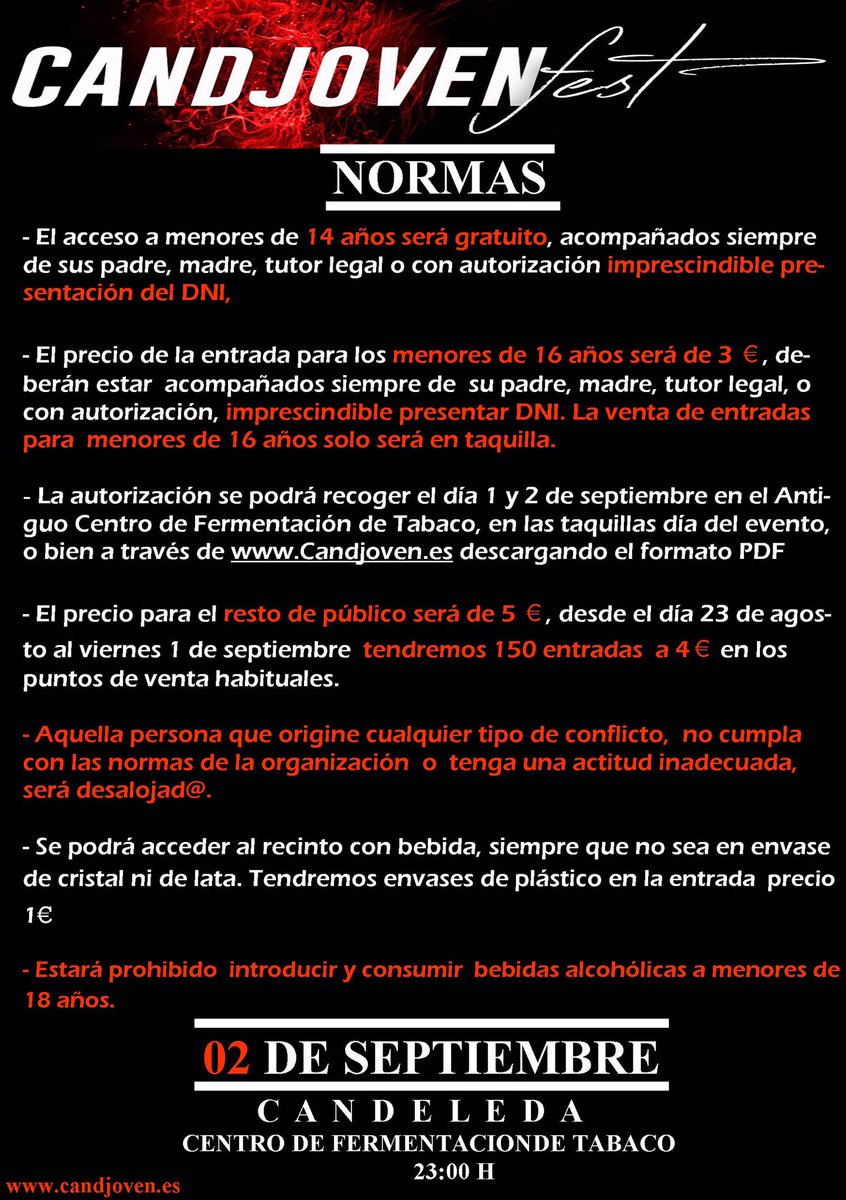 Normas para Candjoven fest 2017 #Candeleda #candjoven2017
