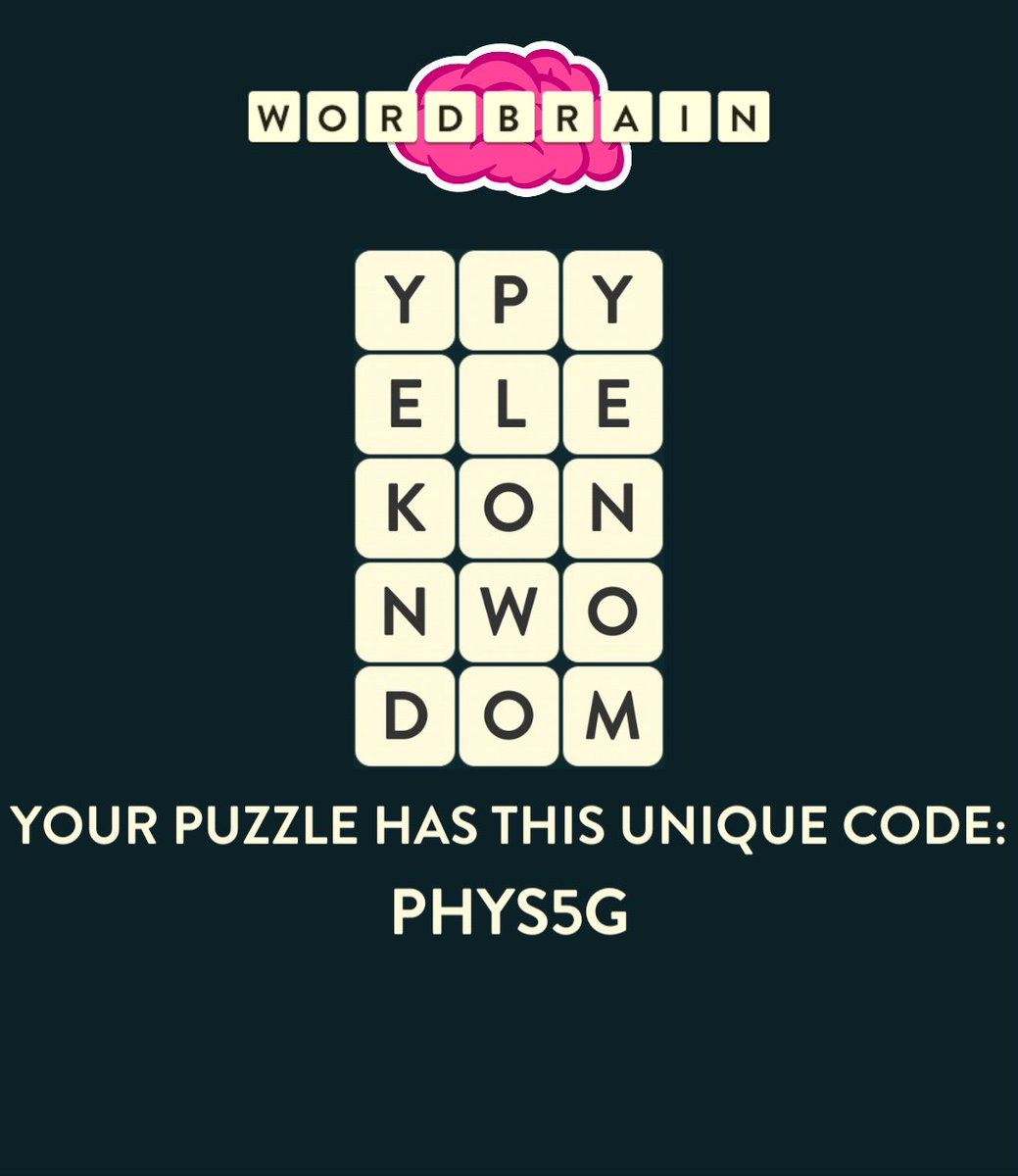 slipps74's tweet photo. I've created a WordBrain puzzle! Try solving it. Download the game and enter the code PHYS5G #WordBrain  #wordpuzzle https://t.co/gvDjUcsLqd