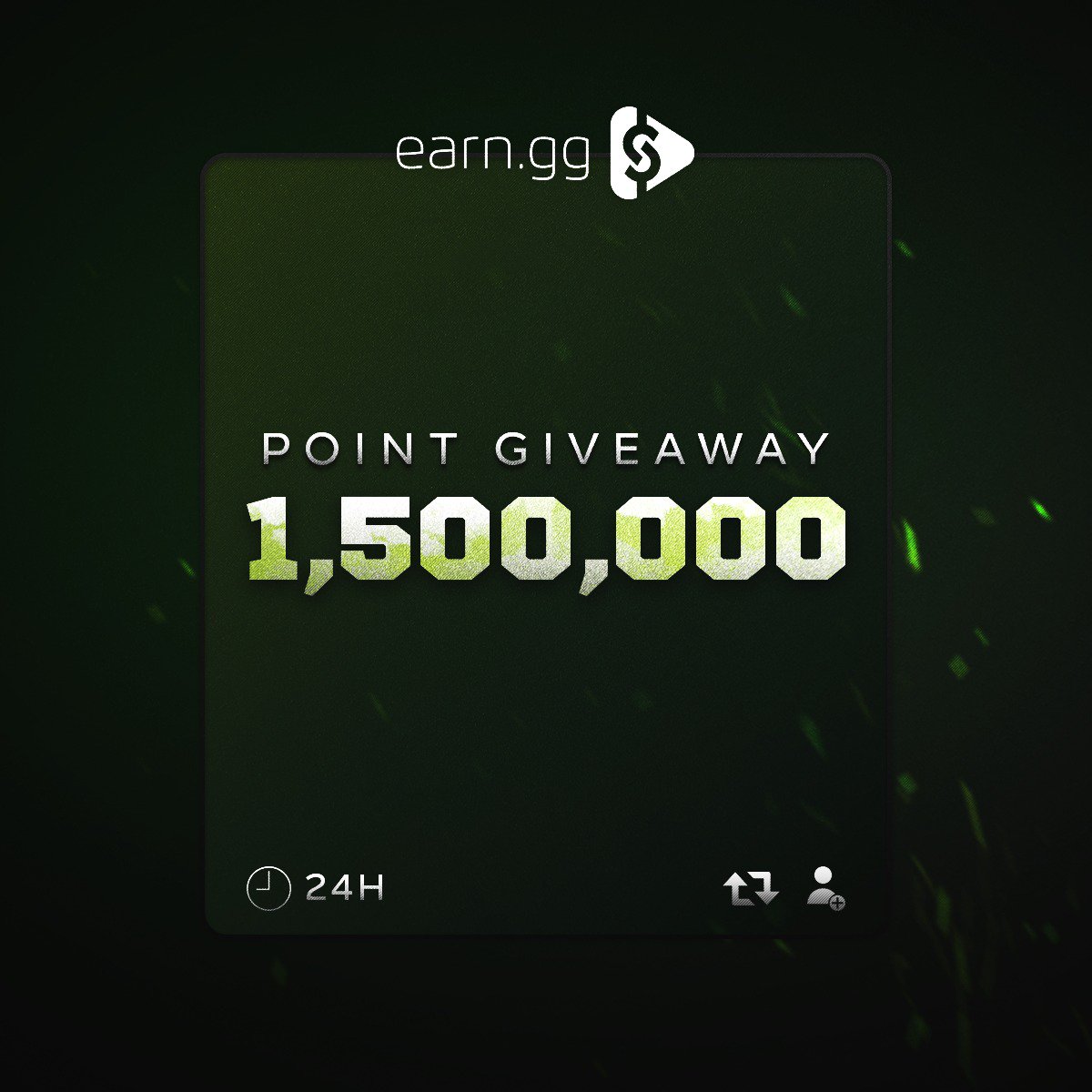 1.5 MILLION POINT GIVEAWAY: RT + Follow to enter... Drawn in 24 hours!