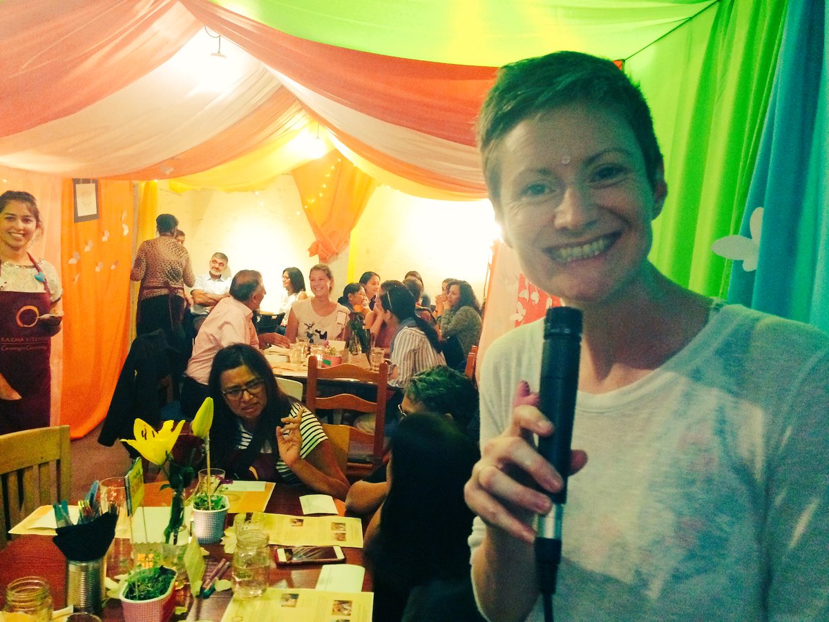 RuthfromCanvas's tweet photo. Sitting no.2 of @karma_kitchen - so much love in the room (...tent...) #summerofchange @servicespace 🌈 https://t.co/H9jc8XIkHA