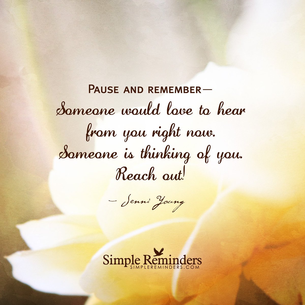 JWPowerYourLife's tweet photo. #Weekends are a great time to reach out to #family & #friends
#PowerYourLife #DrJoAnneWhite
"#PauseAndRemember #Reachout!" https://t.co/kQvCmx3DQT