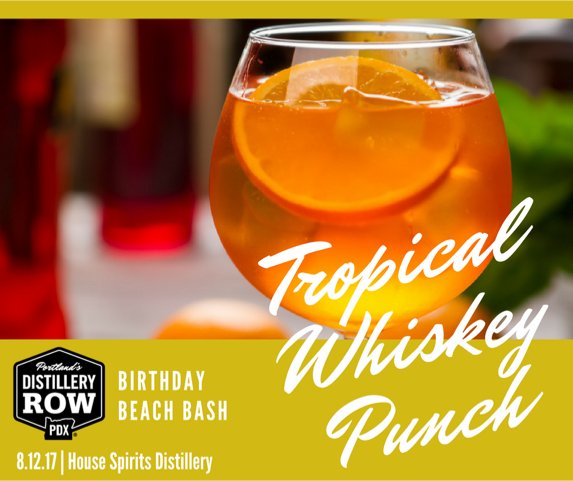EastsideDistill's tweet image. The @DistilleryRow Summer Beach Bash is today! Try Eastside Distilling's Tropical Whiskey Punch, made with our Barrel Hitch Whiskey.