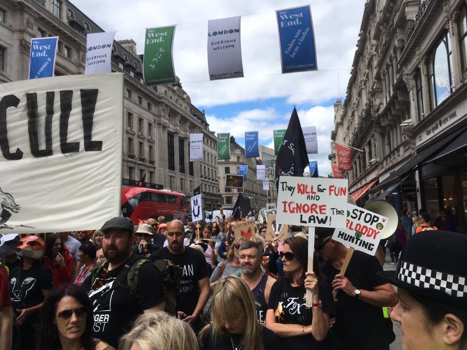 Big crowd in London today for the #CrushCruelty March Pretty much the length of Regent's street!