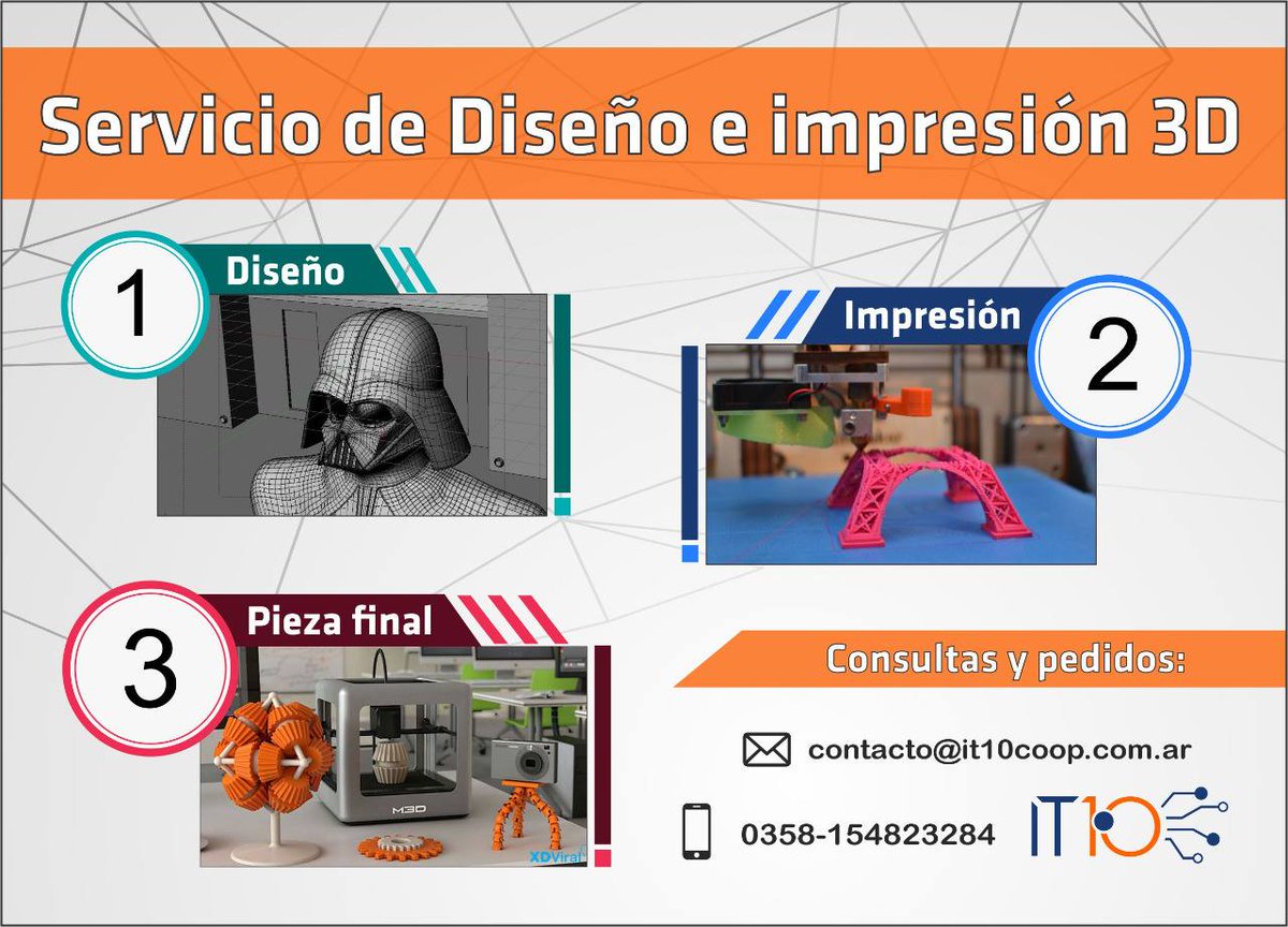 Materializamos tus proyectos con #diseño3D e #impresión3D‼️ 
#Consultas: 358-4823284/contacto@it10coop.com.ar