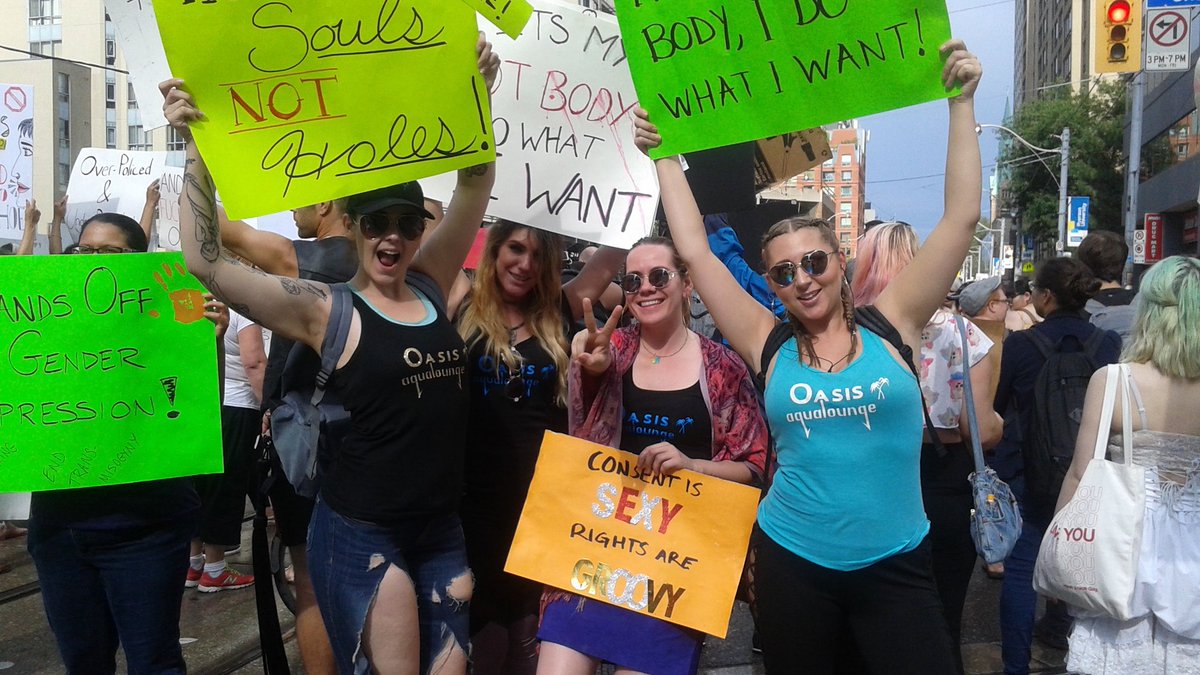 aquaflirts's tweet image. We March @SlutWalkTO right now @Oasis231mutual
