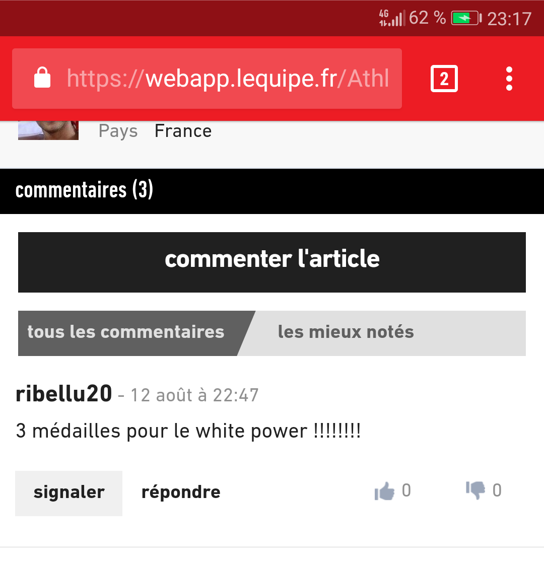 gastinho's tweet photo. Franchement @lequipe à quoi bon laisser les commentaires sur votre site ? @lemondefr les a supprimés je crois https://t.co/tSo3YbrULr