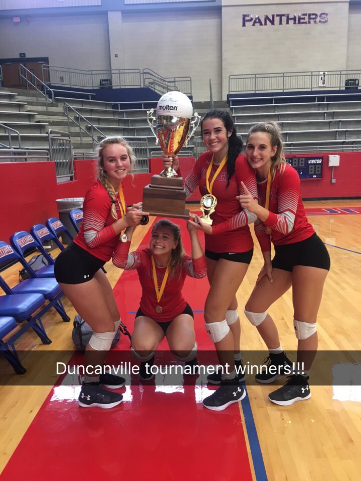 think2win's tweet photo. CHAMPIONS!! Midlothain Heritage 2-0 over Frisco Wakeland in the finals, winning Duncanville Volleywars 18 team tournament. #RiseUpRed https://t.co/eV4SLsD4pv