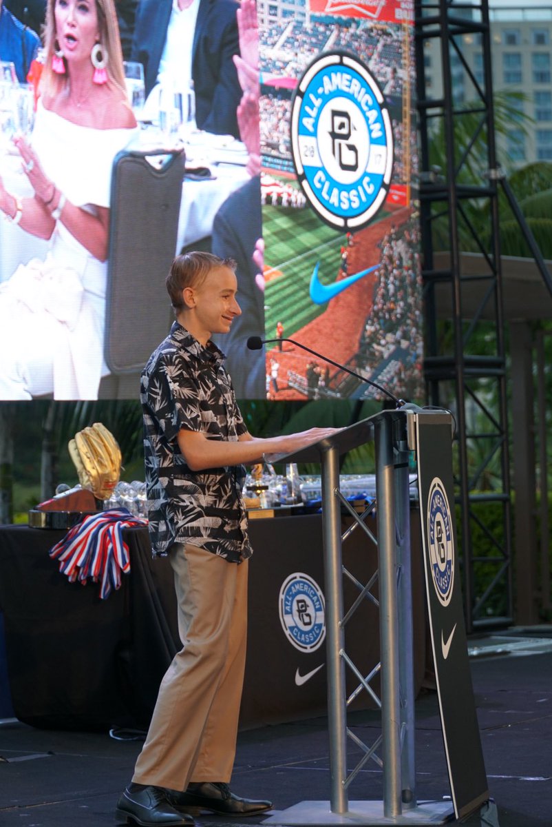 PGAllAmerican's tweet photo. Thank you to Travis "The Warrior" for sharing your story. YOU and many other kids impacted by pediatric cancer are why we play. #PGAAC https://t.co/YsaleZ2A26