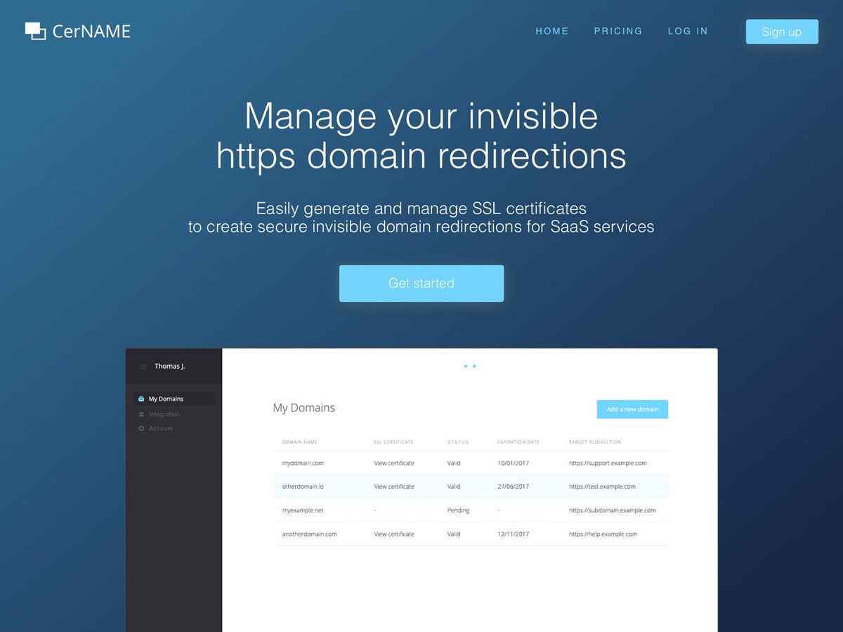 BetaList's tweet photo. cername: Manage your invisible https domain redirections https://t.co/uTfUIJPKM8 https://t.co/prSbfFzRro