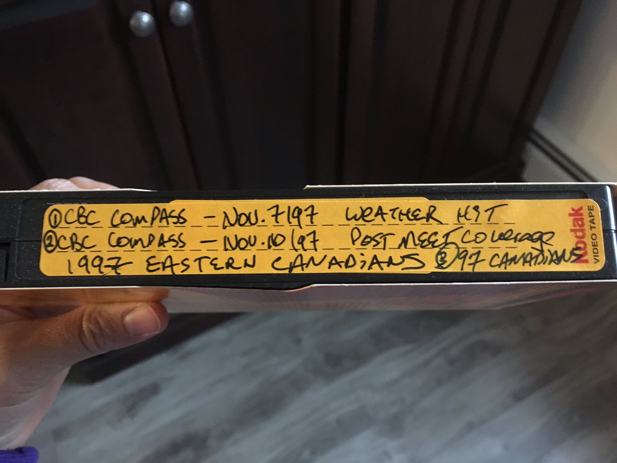 GinFit4u's tweet photo. Cleaning up and found a VHS. Powerlifting interview with #Compass from 20 years ago. #NeverKnowWhatYou'llFind #HiddenTreasures @CBCPEI https://t.co/99oE05wODQ
