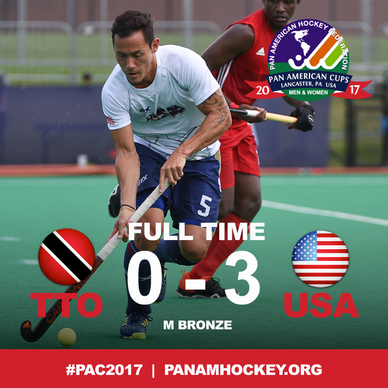 PanAmHockey's tweet photo. FINAL SCORE @USAFieldHockey 3-0 over @TTFieldHockey for BRONZE! #PAC2017 https://t.co/tPH3gAoWLk