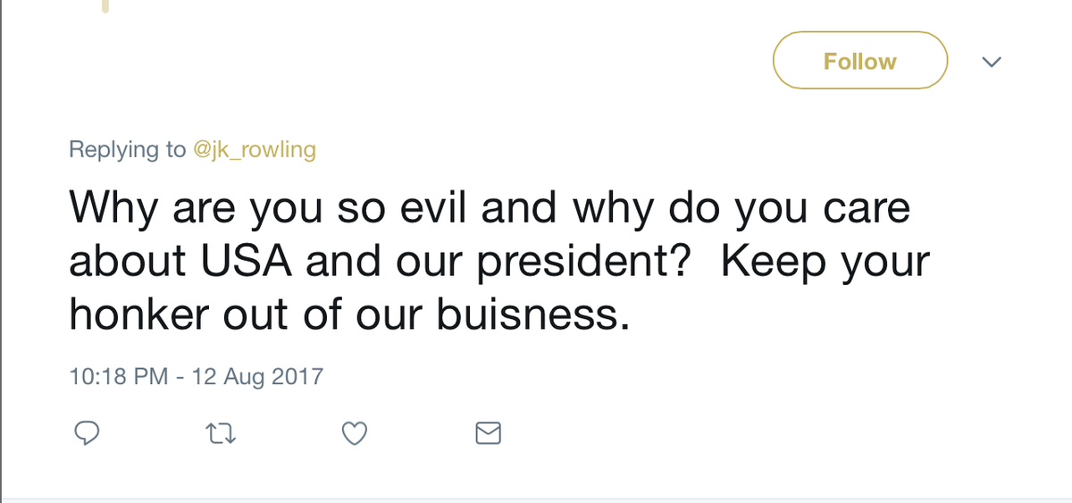 jk_rowling's tweet photo. Sorry, but you really can't call somebody 'evil' and then refer to their 'honker.' Tonally, it's all over the place. https://t.co/LCUJX5kdhA