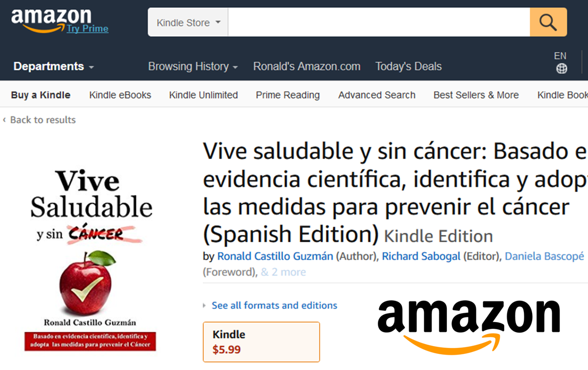 DRonaldcastillo's tweet photo. Ya puedes encontrar mi libro en pre-venta por Amazon en su versión digital https://t.co/Q0cTsOAneb #ViveSaludableySinCancer https://t.co/pYNWZvU6qw