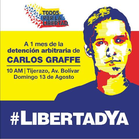 ValOrganizada's tweet photo. Ante la injusticia,  exijimos #LibertadYa para @CarlosGraffe todos al #Tijerazo mañana #13ago alas #10am https://t.co/uN3lW0WGcT