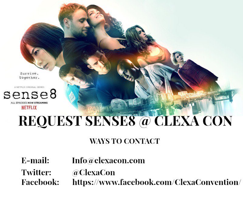 Sense8Pride's tweet photo. 🚨SUNDAY 13 &amp; MONDAY 14 TASK. 🚨

Let's get our favourites invited to one of the biggest and most popular LGBTQ+ convention. #Sense8ForClexa https://t.co/pNFFQw9JTU