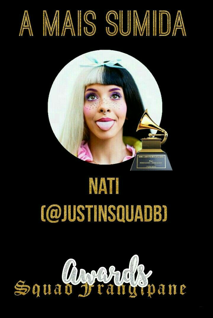 A CATEGORIA MAIS SUMIDA VAI PRA NATI (@justinsquadb) PARABÉNS POR SER TÃO SUMIDA
#AwardsSquadFrangipane
