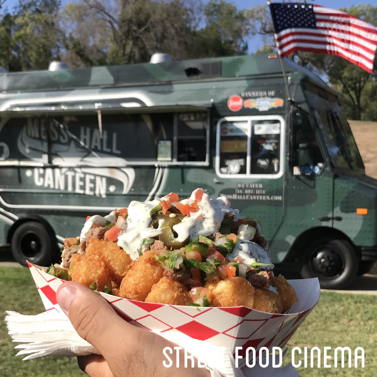 Mmmm Totchos <a href="/MessHallCanteen/">Mess Hall Canteen</a> w/ shredded beef, cheese, pico de gallo, jalapeños + cilantro-lime cream at ALMOST FAMOUS tonight! #eaglerock