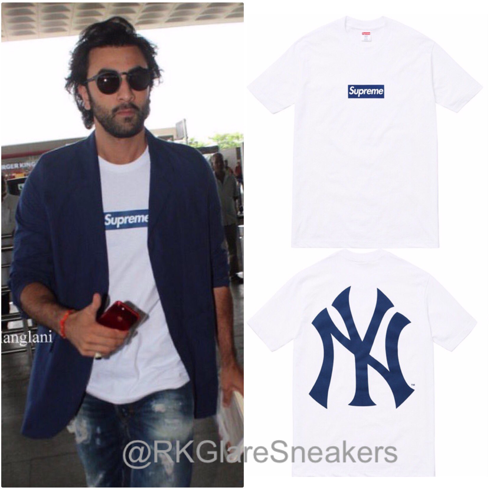 🔥 Ranbir's Awesomeness 🔥 on X: RANBIR KAPOOR looking fly in SUPREME X  JORDAN hoodie, Adidas Tongue Labels sweat pants and NY YANKEES hat   / X