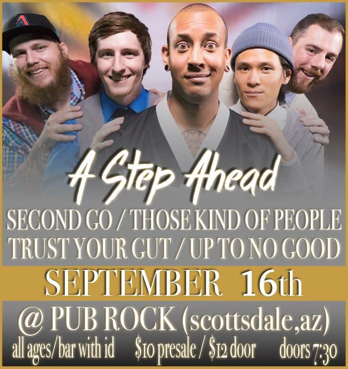 astepaheadmusic's tweet photo. SATURDAY, SEPTEMBER 16TH @ @PubRockLive! @astepaheadmusic #SecondGo #ThoseKindOfPeople #TrustYourGut &amp; #UpToNoGood https://t.co/PA2cItNPnQ