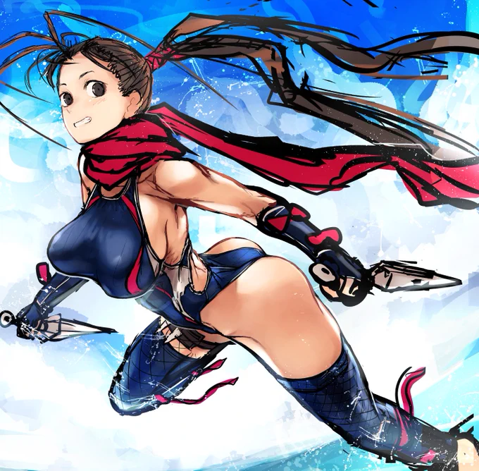 だいぶ前に描いた競泳水着 いぶき の絵納得いかなくてちょくちょくイジってたら別物になってた…顔しか残ってない 